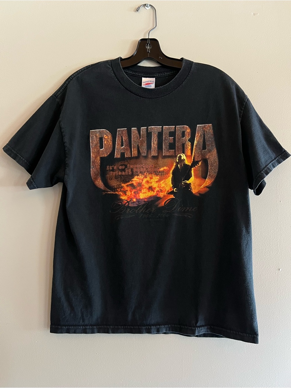 Pantera Black Graphic Band T-Shirt Size Large Heavy Metal Distressed Concert Tee